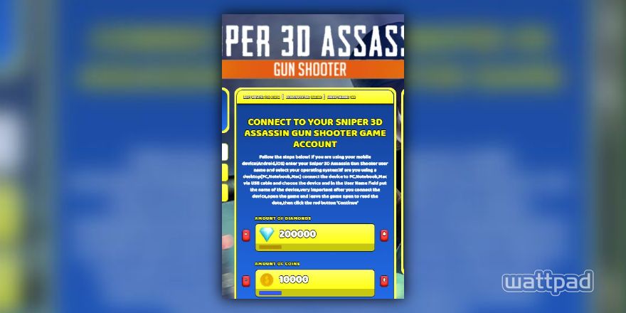 Sniper 3d Assassin Gun Shooter Hack Cheat Online Generator Diamonds And Coins Wattpad - assassin roblox hack 2018